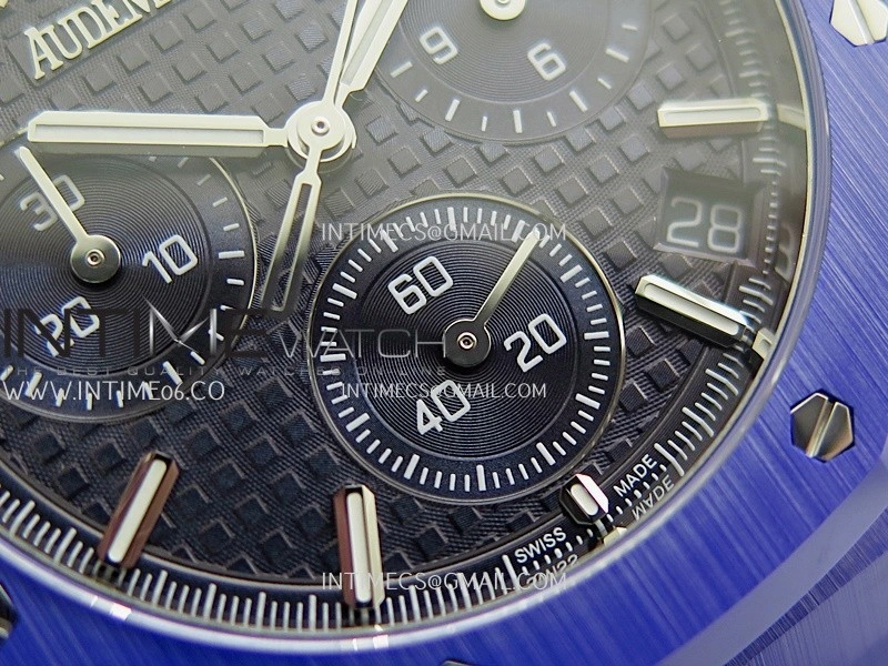 Royal Oak Chrono 26240 Blue Ceramic APSF 1:1 Best Edition Blue Dial On Blue Ceramic Bracelet SA4401 Super Clone
