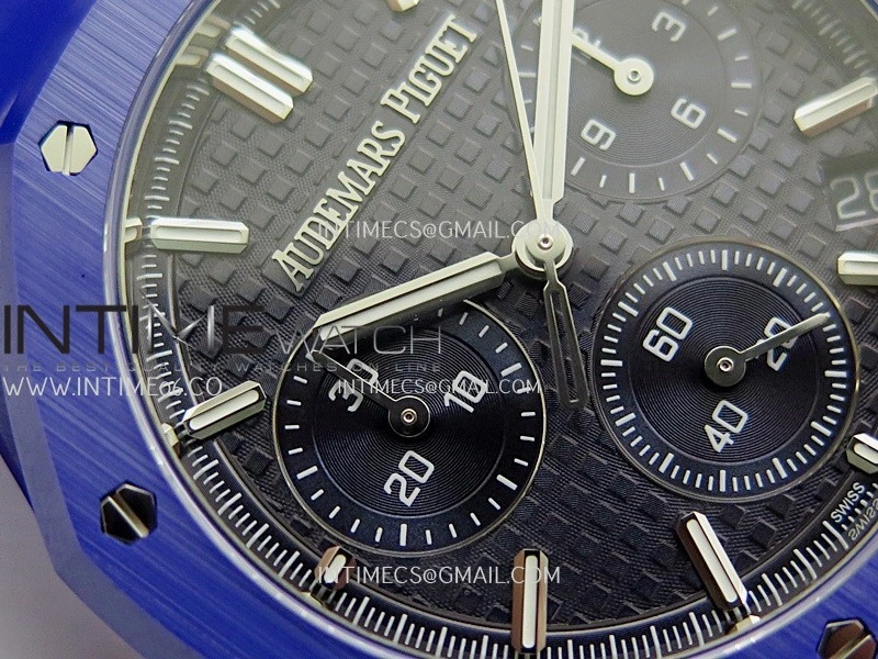Royal Oak Chrono 26240 Blue Ceramic APSF 1:1 Best Edition Blue Dial On Blue Ceramic Bracelet SA4401 Super Clone
