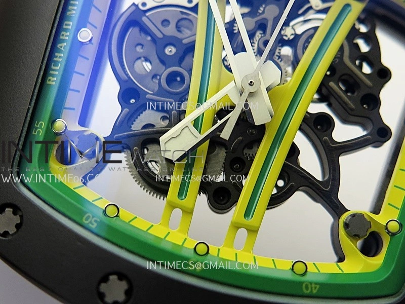 RM061 Black Ceramic APSF 1:1 Best Edition Skeleton Dial On Black Rubber Strap RMUL2 Super Clone