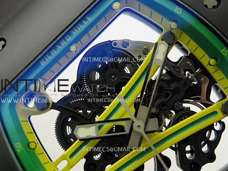RM061 Black Ceramic APSF 1:1 Best Edition Skeleton Dial On Black Rubber Strap RMUL2 Super Clone
