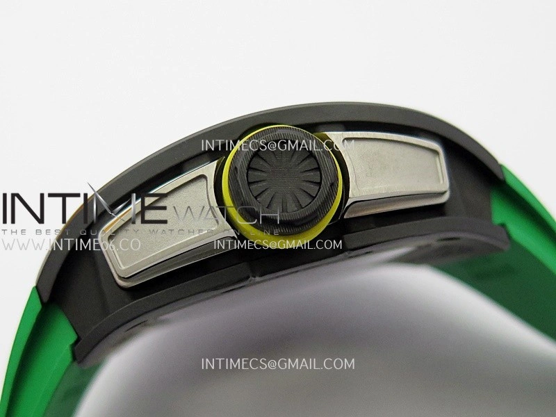 RM061 Black Ceramic APSF 1:1 Best Edition Skeleton Dial On Green Rubber Strap RMUL2 Super Clone