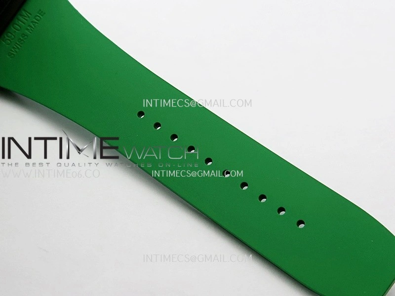 RM061 Black Ceramic APSF 1:1 Best Edition Skeleton Dial On Green Rubber Strap RMUL2 Super Clone
