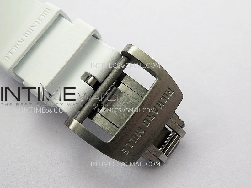 RM055 White Ceramic APSF 1:1 Best Edition Skeleton Dial on White Rubber Strap RMUL2 Super Clone