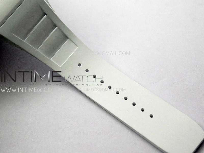 RM055 White Ceramic APSF 1:1 Best Edition Skeleton Dial on White Rubber Strap RMUL2 Super Clone