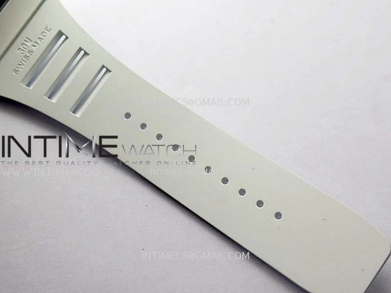 RM055 White Ceramic APSF 1:1 Best Edition Skeleton Dial on White Rubber Strap RMUL2 Super Clone