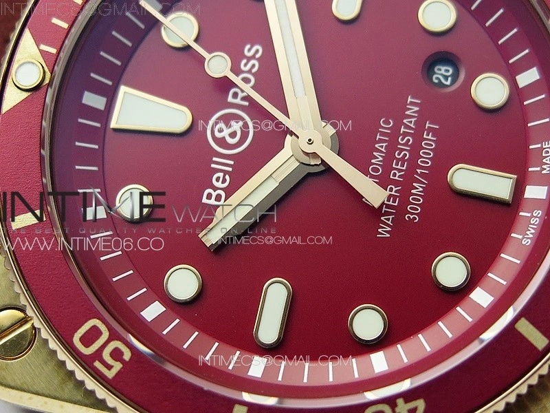 BR 03-92 Diver Ceramic Bezel Bronze B12 1:1 Best Edition Red Dial on Red Leather Strap MIYOTA 9015