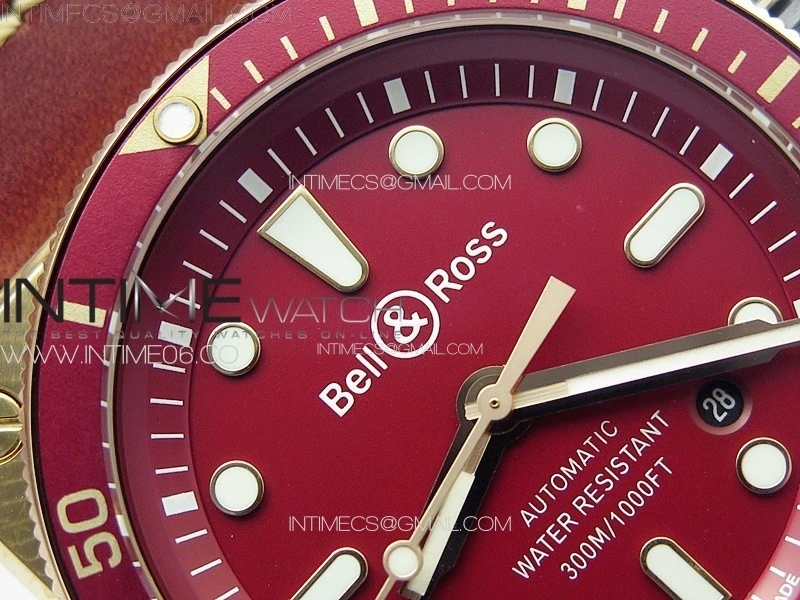 BR 03-92 Diver Ceramic Bezel Bronze B12 1:1 Best Edition Red Dial on Red Leather Strap MIYOTA 9015