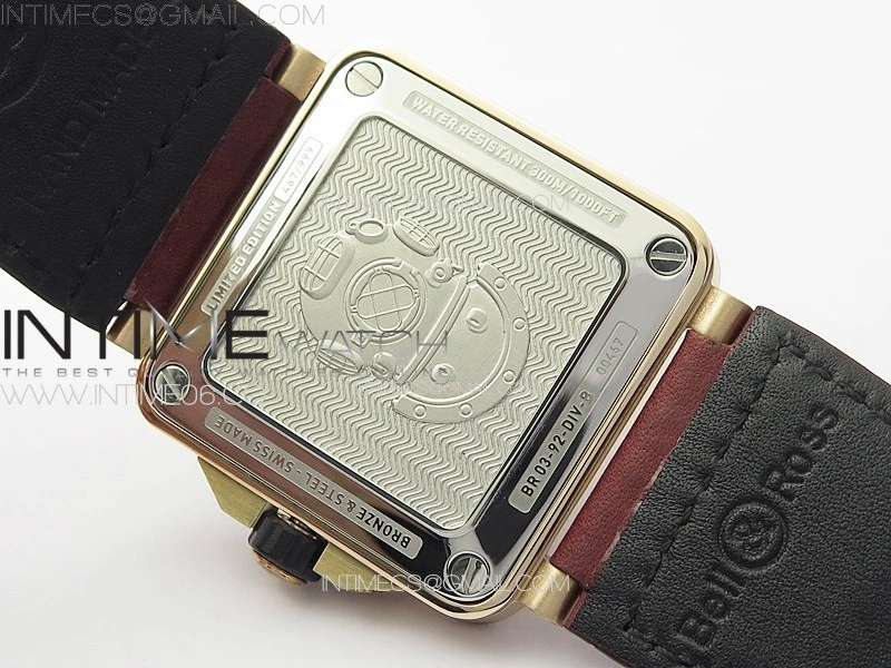 BR 03-92 Diver Ceramic Bezel Bronze B12 1:1 Best Edition Red Dial on Red Leather Strap MIYOTA 9015