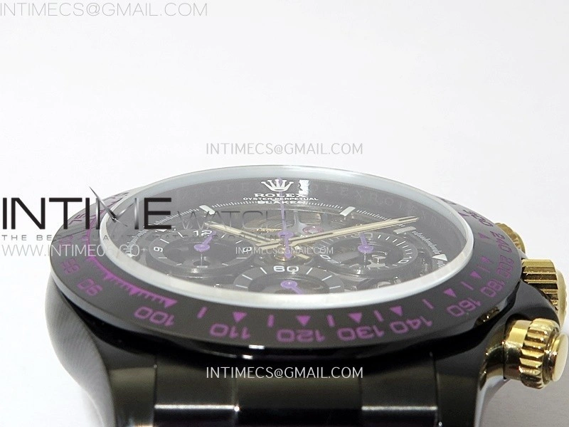 Daytona PVD Ceramic Bezel GETF Best Edition Skeleton Purple Dial on Purple Rubber Strap SA4130