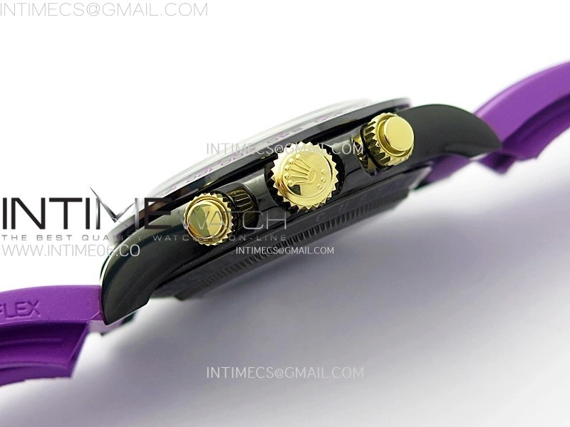 Daytona PVD Ceramic Bezel GETF Best Edition Skeleton Purple Dial on Purple Rubber Strap SA4130