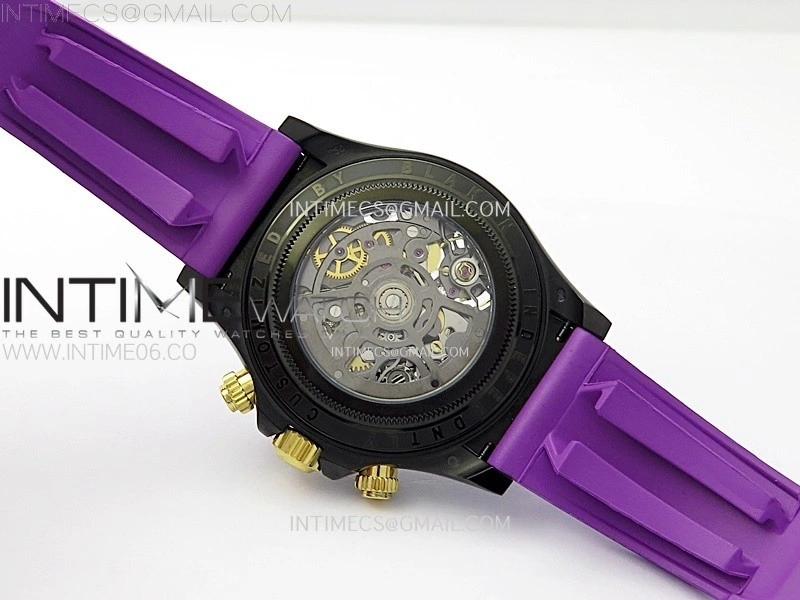 Daytona PVD Ceramic Bezel GETF Best Edition Skeleton Purple Dial on Purple Rubber Strap SA4130