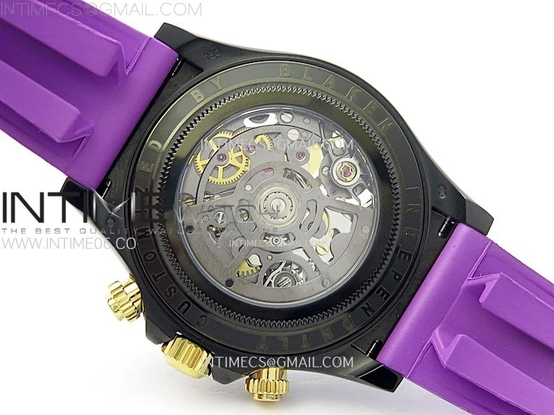 Daytona PVD Ceramic Bezel GETF Best Edition Skeleton Purple Dial on Purple Rubber Strap SA4130