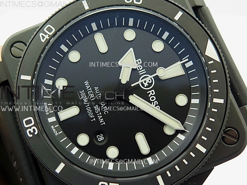 BR 03-92 Diver Black Ceramic Bezel PVD B12 1:1 Best Edition Black Dial on Black Rubber Strap MIYOTA 9015