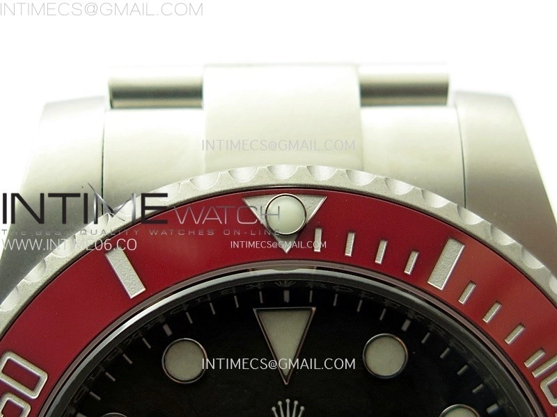 Submariner DIW Red Ceramic Bezel VSF 1:1 Best Edition Black Carbon Dial on Sandblasted Bracelet VS3135
