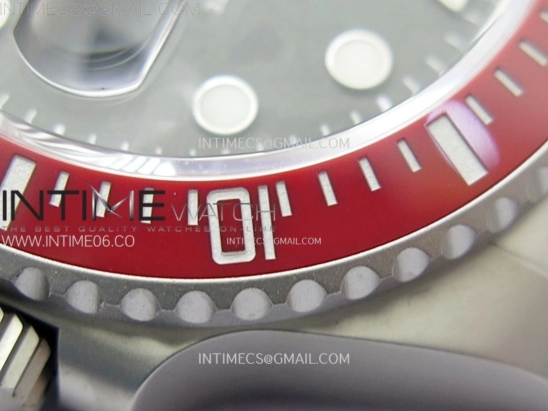Submariner DIW Red Ceramic Bezel VSF 1:1 Best Edition Black Carbon Dial on Sandblasted Bracelet VS3135