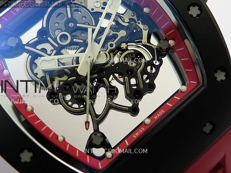 RM055 Black Ceramic Red Inner Bezel APSF 1:1 Best Edition On Red Rubber Strap RMUL2 Super Clone