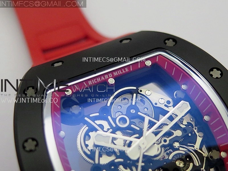 RM055 Black Ceramic Red Inner Bezel APSF 1:1 Best Edition On Red Rubber Strap RMUL2 Super Clone