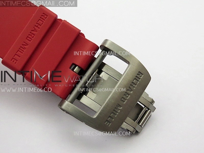 RM055 Black Ceramic Red Inner Bezel APSF 1:1 Best Edition On Red Rubber Strap RMUL2 Super Clone