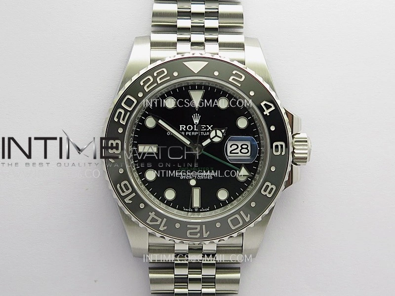 GMT-Master II 126710 GRNR Black Gray 904L SS Clean Plus 1:1 Best Edition Black Dial On Jubilee Bracelet DD3285 CHS