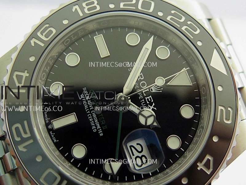 GMT-Master II 126710 GRNR Black Gray 904L SS Clean Plus 1:1 Best Edition Black Dial On Jubilee Bracelet DD3285 CHS