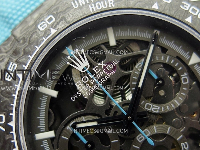 Daytona DIW Carbon Blue Second Hand DIWF Best Edition Skeleton Dial On Blue Nylon Strap SA4130