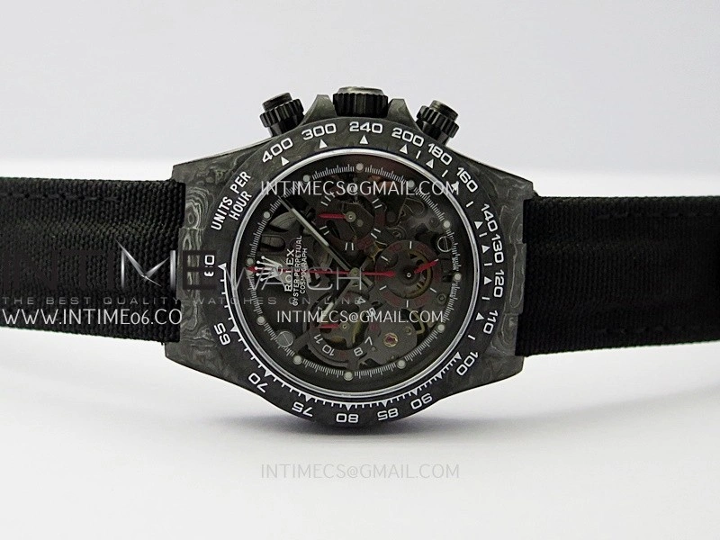 Daytona DIW Carbon Red Second Hand DIWF Best Edition Skeleton Dial On Black Nylon Strap SA4130
