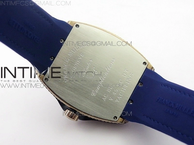 Vanguard V45 RG Full Diamonds Blue Textured Diamonds Markers on Blue Gummy Strap A2813