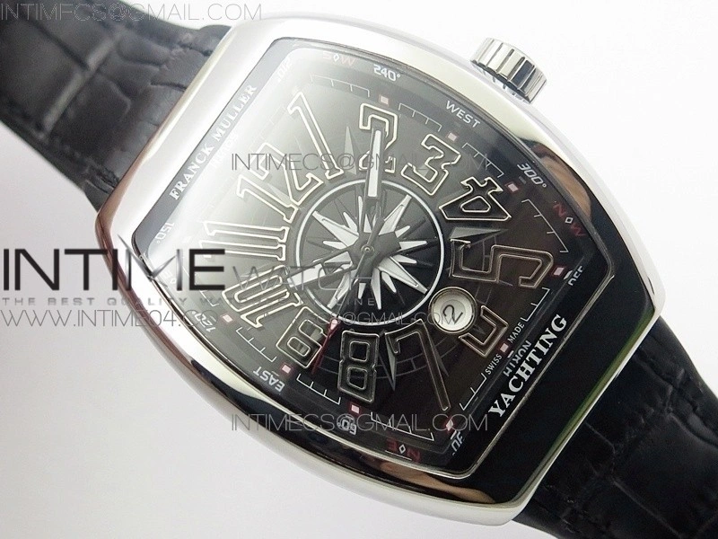 Vanguard V45 SS ABF Best Edition Black Dial Numbers Markers on Black Gummy Strap A2813