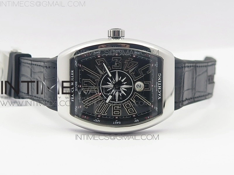 Vanguard V45 SS ABF Best Edition Black Dial Numbers Markers on Black Gummy Strap A2813