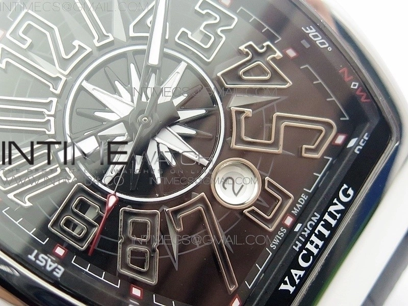 Vanguard V45 SS ABF Best Edition Black Dial Numbers Markers on Black Gummy Strap A2813