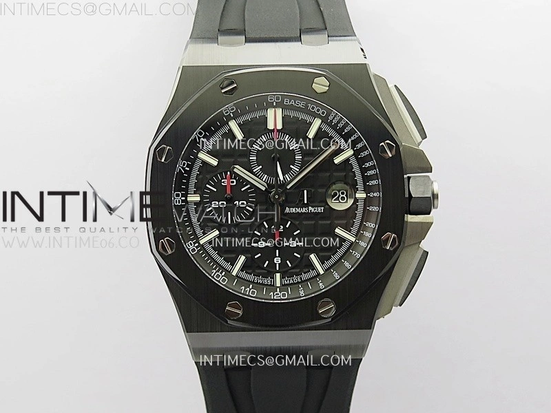Royal Oak Offshore 44mm Black Ceramic TKF 1:1 Best Edition Black Dial on Black Rubber Strap A3126