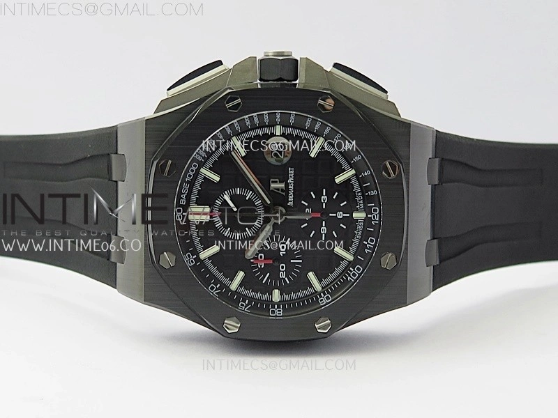 Royal Oak Offshore 44mm Black Ceramic TKF 1:1 Best Edition Black Dial on Black Rubber Strap A3126