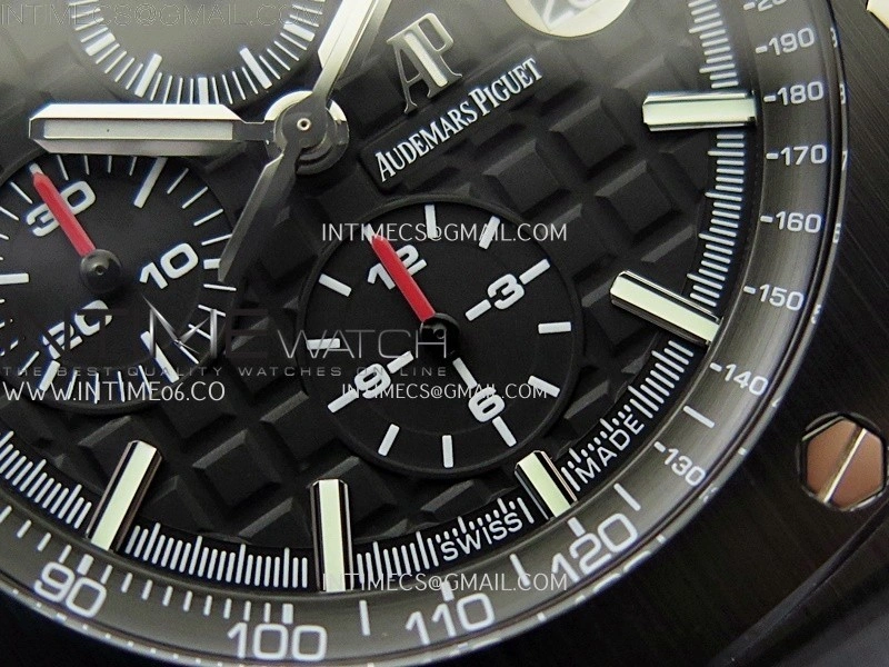 Royal Oak Offshore 44mm Black Ceramic TKF 1:1 Best Edition Black Dial on Black Rubber Strap A3126