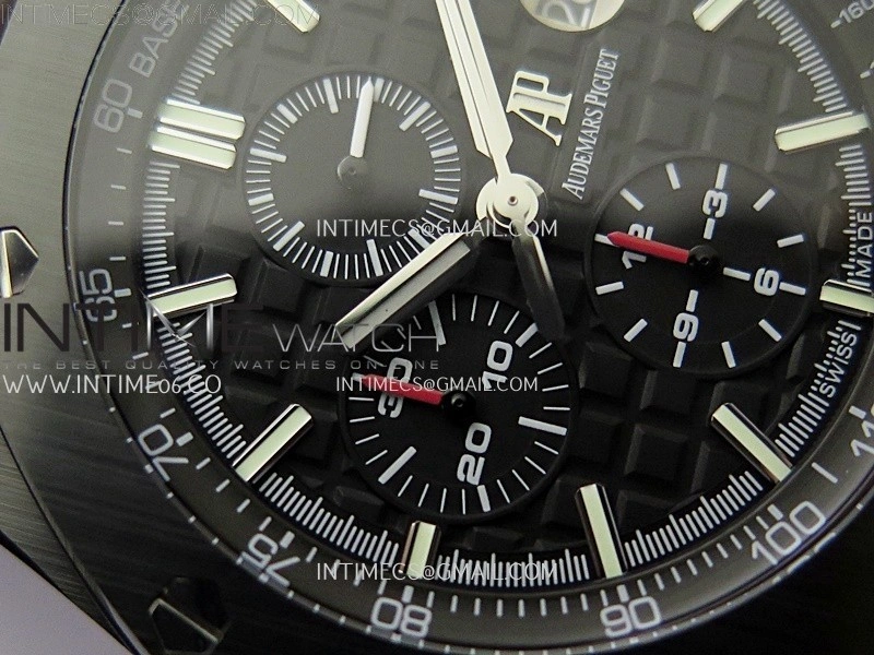 Royal Oak Offshore 44mm Black Ceramic TKF 1:1 Best Edition Black Dial on Black Rubber Strap A3126