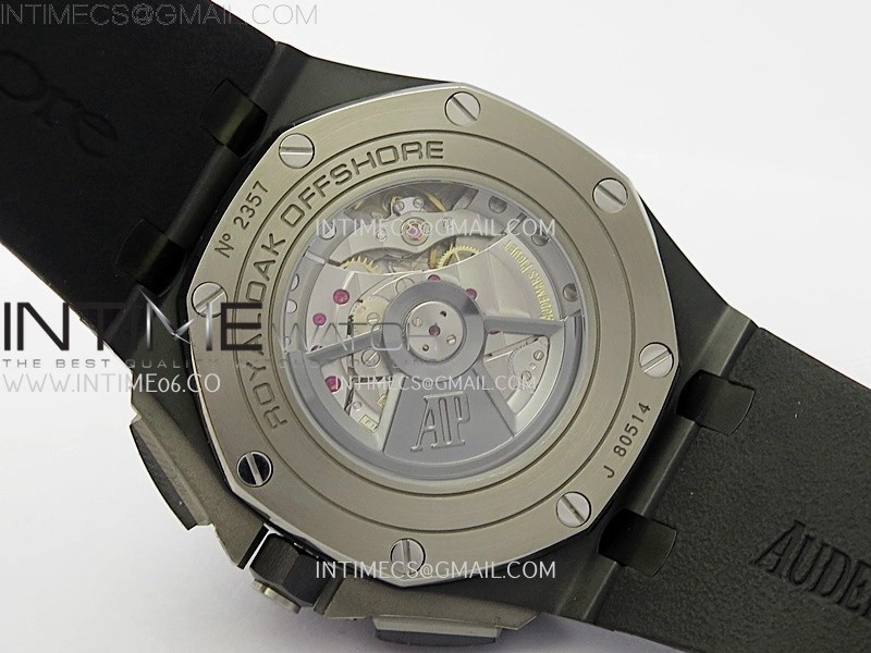 Royal Oak Offshore 44mm Black Ceramic TKF 1:1 Best Edition Black Dial on Black Rubber Strap A3126