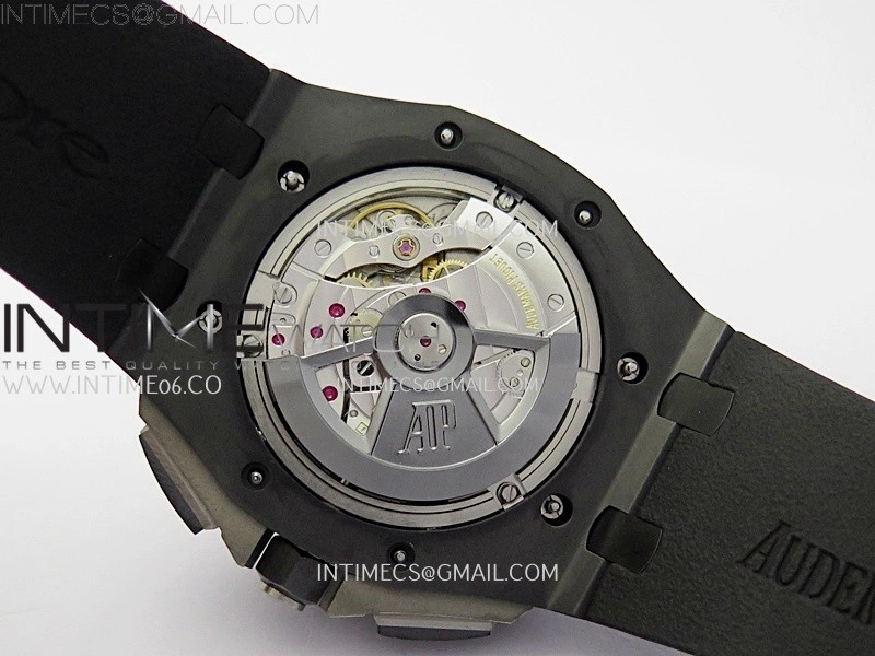 Royal Oak Offshore 44mm Black Ceramic TKF 1:1 Best Edition Black Dial on Black Rubber Strap A3126