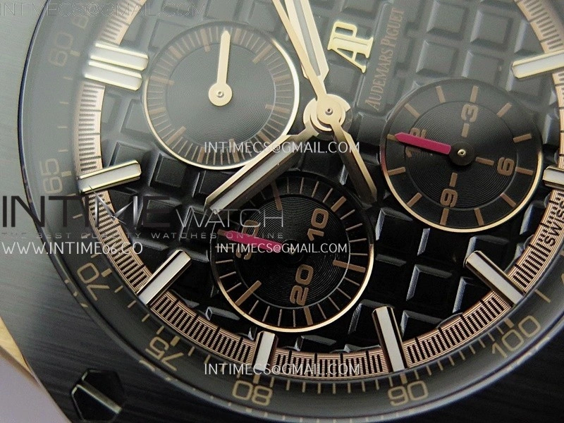 Royal Oak Offshore 44mm RG TKF Best Edition Black Dial Ceramic Bezel on Black Rubber Strap A3126