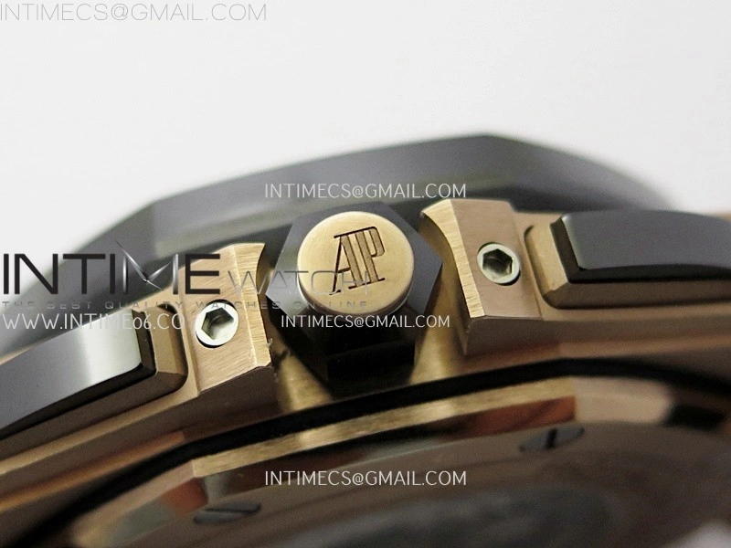 Royal Oak Offshore 44mm RG TKF Best Edition Black Dial Ceramic Bezel on Black Rubber Strap A3126