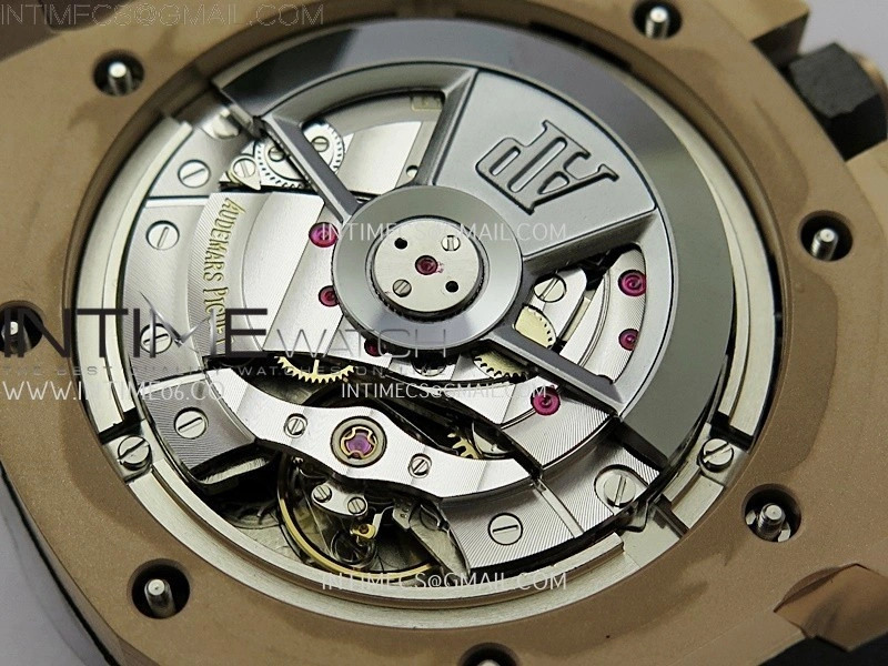Royal Oak Offshore 44mm RG TKF Best Edition Black Dial Ceramic Bezel on Black Rubber Strap A3126