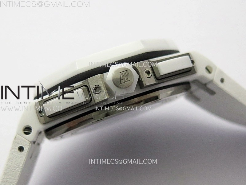 Royal Oak Offshore 44mm White Ceramic TKF 1:1 Best Edition White Dial on White Rubber Strap A3126