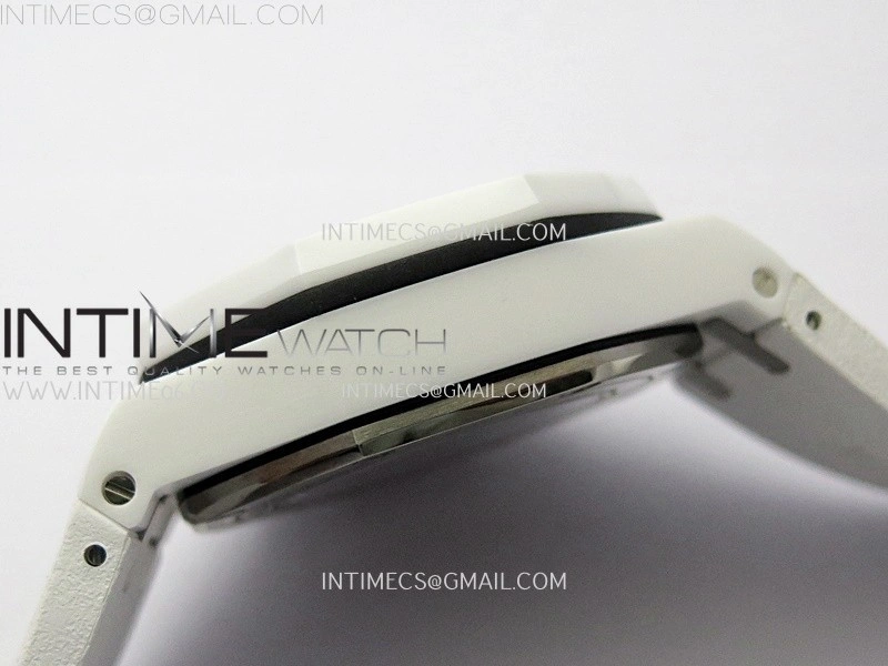 Royal Oak Offshore 44mm White Ceramic TKF 1:1 Best Edition White Dial on White Rubber Strap A3126