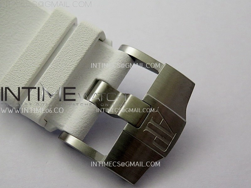 Royal Oak Offshore 44mm White Ceramic TKF 1:1 Best Edition White Dial on White Rubber Strap A3126