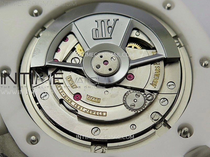 Royal Oak Offshore 44mm White Ceramic TKF 1:1 Best Edition White Dial on White Rubber Strap A3126