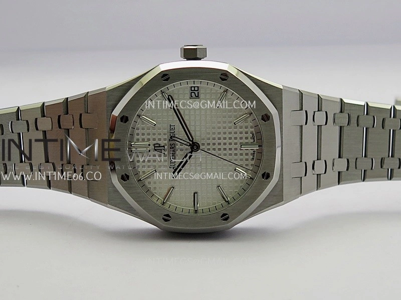 Royal Oak 41mm 15500 SS APSF Free Sprung 1:1 Best Edition Silver Textured Dial On SS Bracelet Super Clone A4302