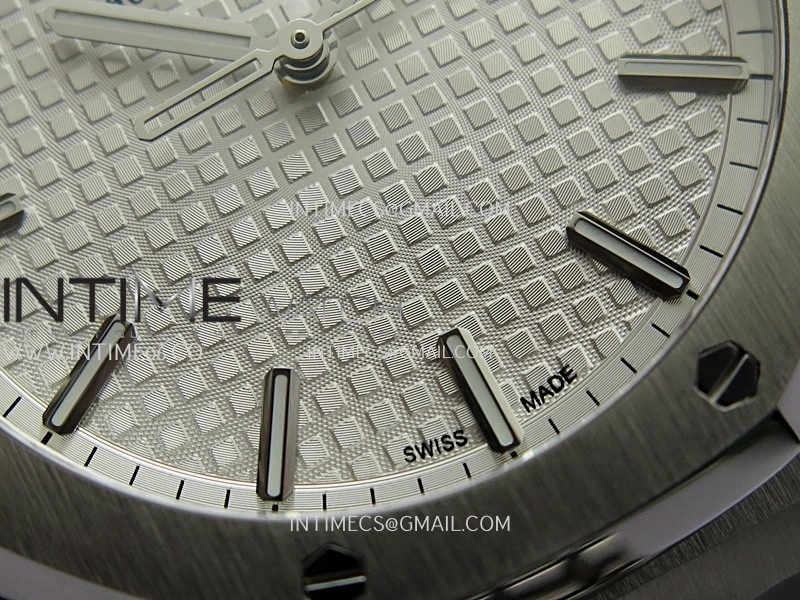 Royal Oak 41mm 15500 SS APSF Free Sprung 1:1 Best Edition Silver Textured Dial On SS Bracelet Super Clone A4302
