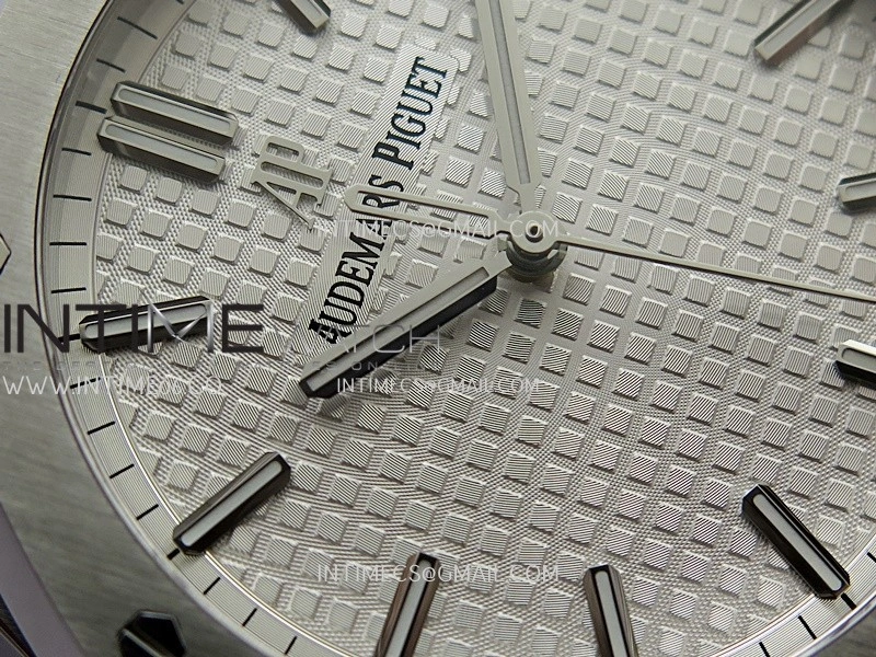 Royal Oak 41mm 15500 SS APSF Free Sprung 1:1 Best Edition Silver Textured Dial On SS Bracelet Super Clone A4302