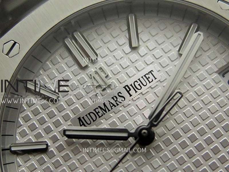 Royal Oak 41mm 15500 SS APSF Free Sprung 1:1 Best Edition Silver Textured Dial On SS Bracelet Super Clone A4302