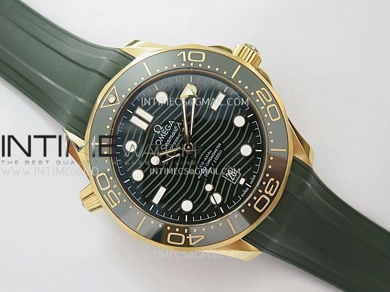 2018 Seamaster Diver 300M Green Ceramic Bezel YG VSF 1:1 Best Edition Green Dial On Green Rubber Strap A8801