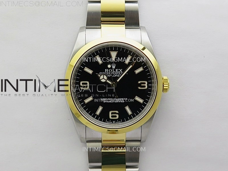 Explorer 124273 36mm 904L SS YG VSF 1:1 Best Edition Black Dial on SS YG Bracelet VS3230