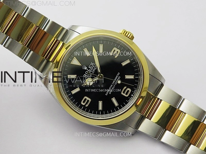 Explorer 124273 36mm 904L SS YG VSF 1:1 Best Edition Black Dial on SS YG Bracelet VS3230